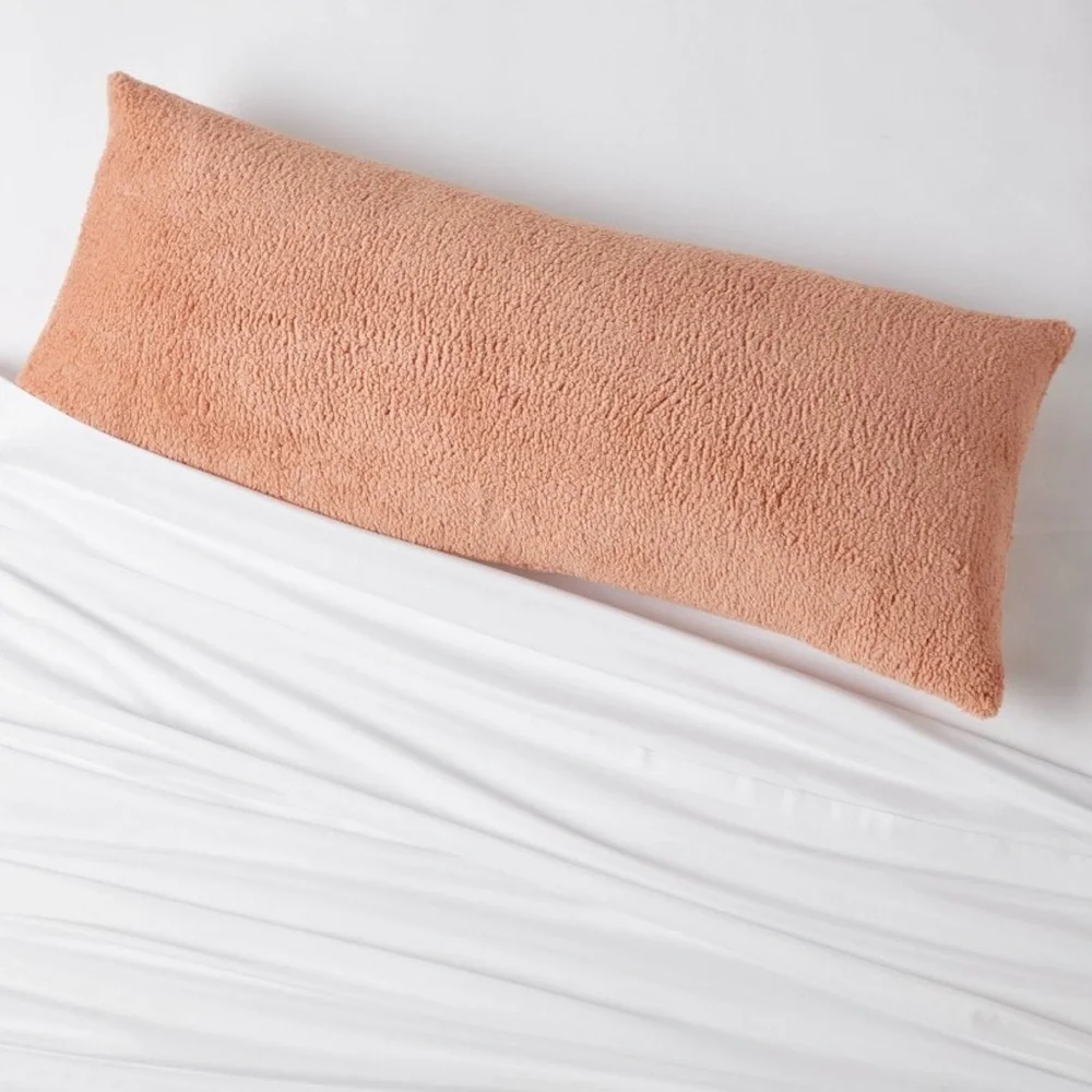 Room Essentials Plush Sherpa Throw Blanket in Peach